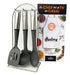 Set 6 Utensilios Hudson  Nylon Mango Acero Con Soporte! 0