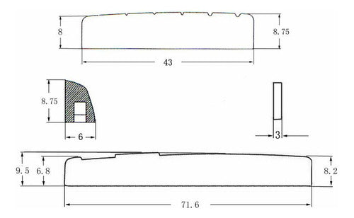 2xguitar Bridge Pins Saddle Nut Para Acústica Canhota 6