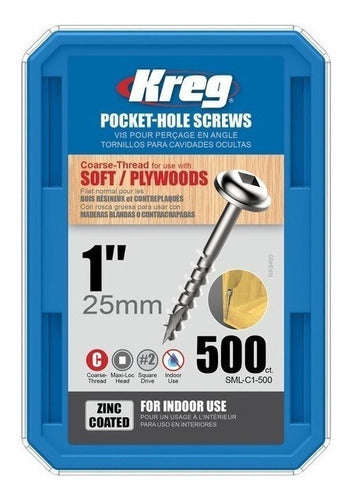 Kreg Zinc Screws SML-C1-500 25mm x 500 Units 102294 0