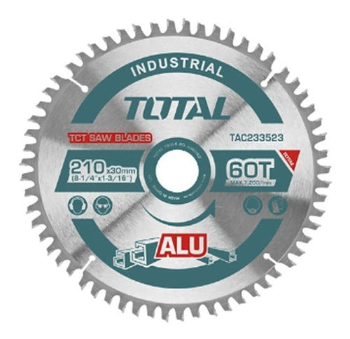 Total Hoja De Sierra Para Aluminio 210mm 8 Pulgadas 60 Dientes 0