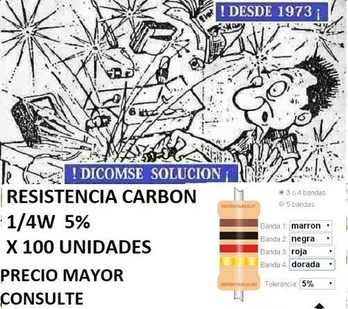 Resistencia Carbon 1/4w 5% 120k X 100 Unid 0