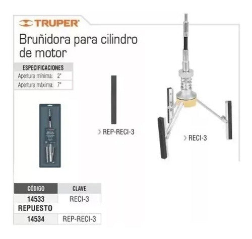 Truper Bruñidor De Cilindros Triple 2'' A 7'' 1