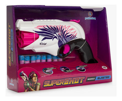 Pistola Lançadora De Dardos Supershot Blaster Com 8 Dardos 3