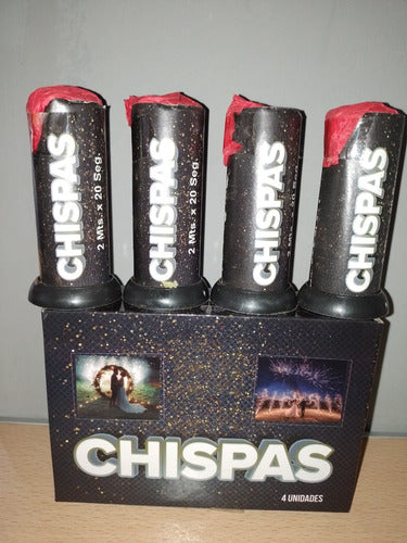 Chispa Fria 2mts X 20 Seg Con Mecha X 4 Unidades 3