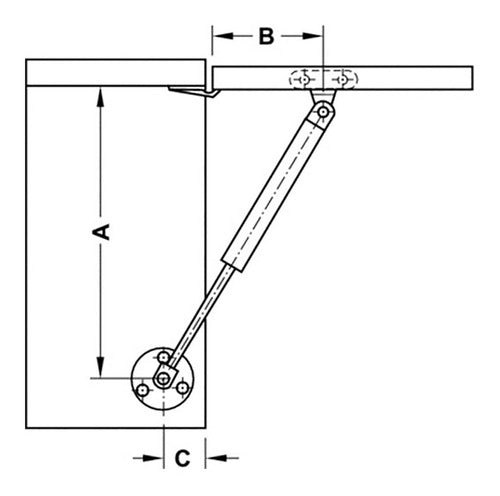 Pistón A Gas Elevador De Puerta 80 Newton Hafele 1