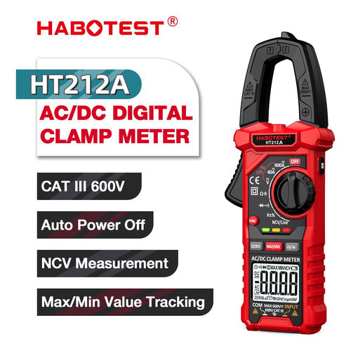 Habotest Ht212a  Alicate Amperimétro Digital 600v 400a Dc Ac 1