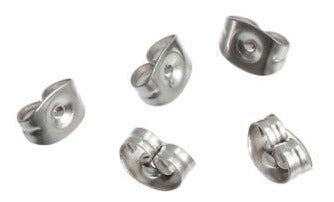 200pcs 6mm Acero Inoxidable Pendientes Stud Puestos Cojines 3