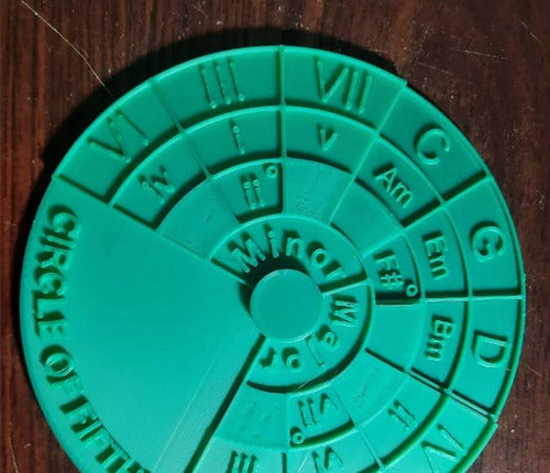 Rotating Circle of Fifths, Chord Progression Aid 3D Print 1