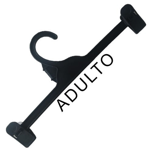 Percha De Plástico Negro Con Broche P/adulto 31cm - Pack X50 0