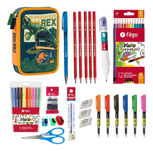 Complete Simball 2 Tier Pencil Case with 46 School Supplies 4
