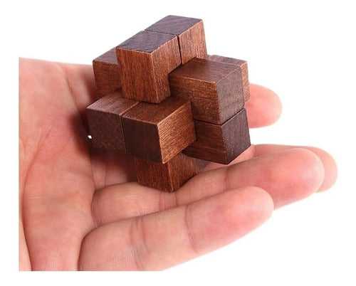 Set of 6 Wooden Brain Teaser Puzzles Gift for Events 4