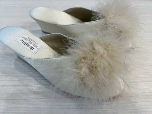 Brigitte Satin Slippers with Pom Pom Crepe Heels Art 536p 5