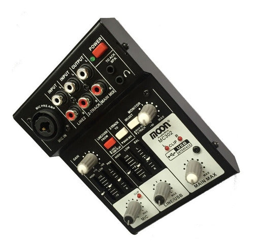 Portable 3-Channel USB Mixer Console Moon MC302 4