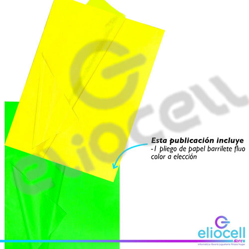 Mil28 Papel Seda Barrilete Fluo Naranja 3