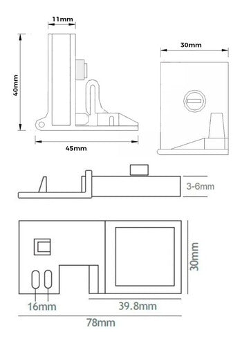 Inomax Glass Hinge for Display Cabinet 4 to 6 mm (Pair) 1