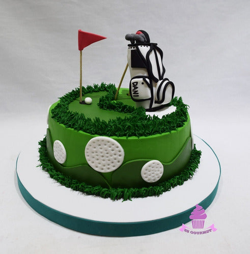 SS GOURMET Torta Golf Cesped Pasto - Palo Bolso - Tematica Cumpleaños 1