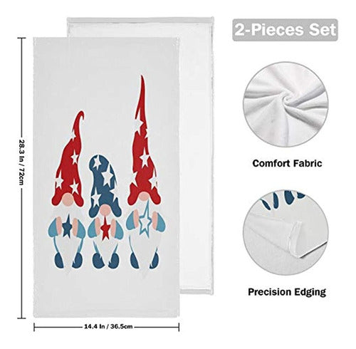 Qilmy USA Patriotic Gnomes Hand Towel Set 1