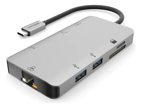 EZQuest USB-C Multimedia Hub Adapter with 8 Ports 1