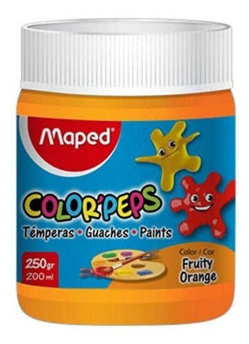 Tempera Maped Lavable Pote X 250 Gr No Toxica Naranja 0