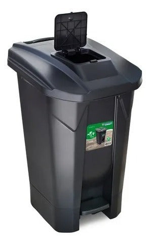 Mundo Shop Black Waste Bin with Wheels, Pedal & Lid, 60L 1