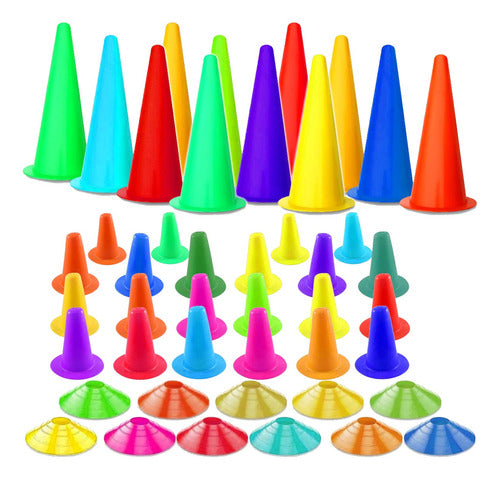 Set of 30 Training Cones with Turtle Design - Various Sizes for Sports and Signaling 0