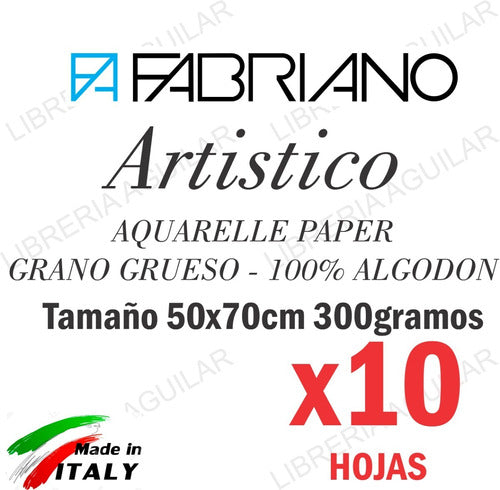 10 Fabriano Artistic Watercolor Paper 100% Cotton Thick Grain 1