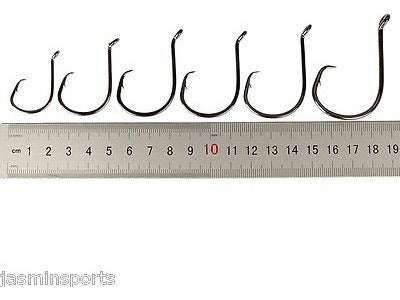 150pcs 7384 Offset Circle Hook Black High Carbon Steel 4