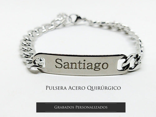 Fenicia Joyas Custom Engraved Men's Bracelet with Name and Date 0