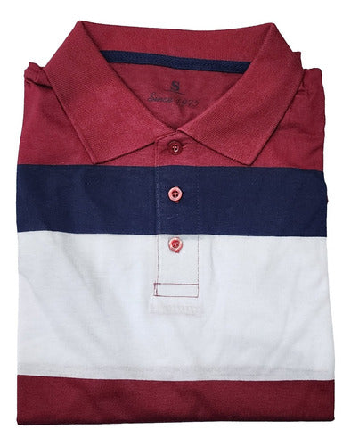Men's Premium Imported Striped Cotton Polo Shirt in Special Sizes 51
