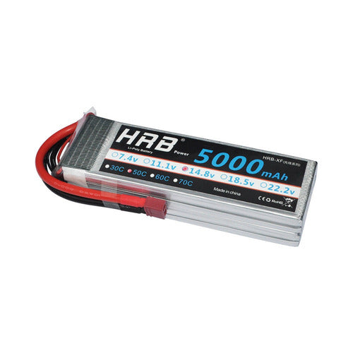 HRB 5000mAh 14.8V 50C 100C 4S RC LiPo Battery for RC Helicopter 0