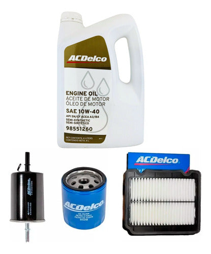 Kit 3 Filtros + Aceite Semi Sintetico Ac Delco Aveo 09 A 11 0