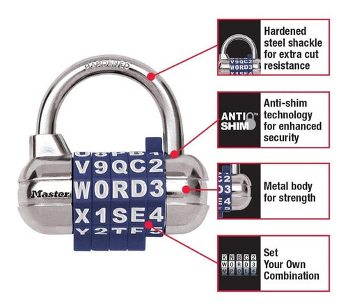 Candado Master Lock / Combinacion Letras Y Numeros Mod.1534d 1