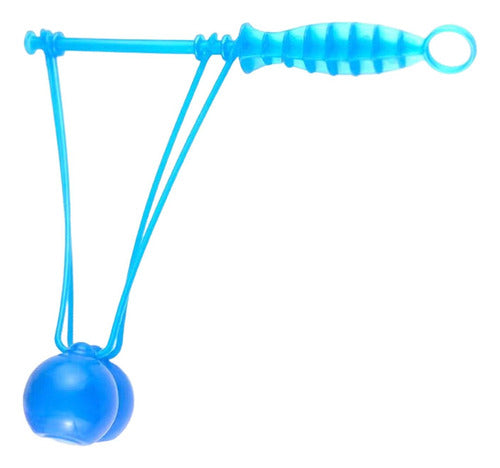 Brinquedo Mini Clackers Balançar Bolas Em Uma Corda Azul 0