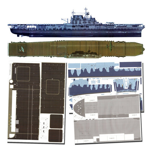 Portaaviones USS Hornet (CV-8) 1.200 Papercraft 0