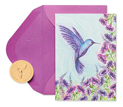 Papyrus Purple Hummingbird Blank Cards with Envelopes (14 Units) 0