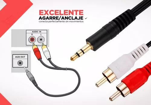 Generic RCA Miniplug Audio Auxiliary Male 3.5 mm 1.5 M 1