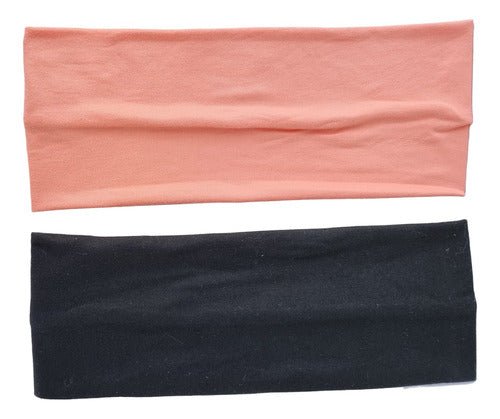 Pack of 2 Wide Elastic Cloth Headbands Ideal for Sports/School 21