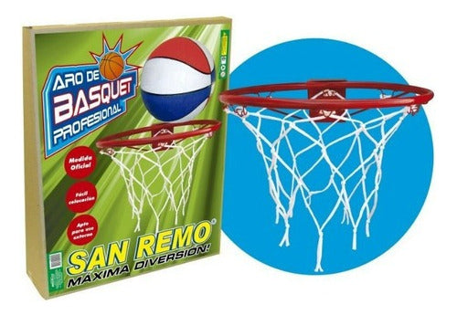 Aro De Basquet De Metal Tipo Profesional Con Red San Remo 0