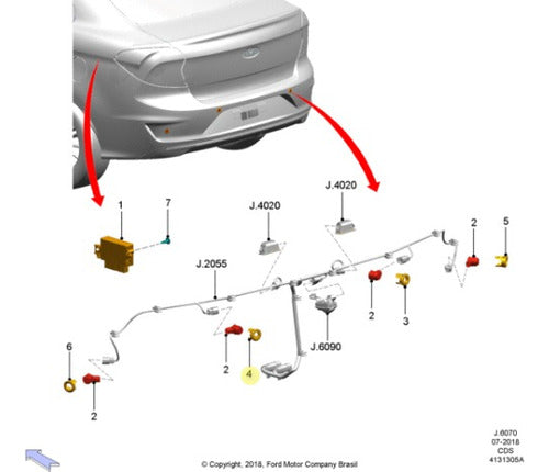 Central Rear Parking Sensor Bracket for Ford Ka 2018 1