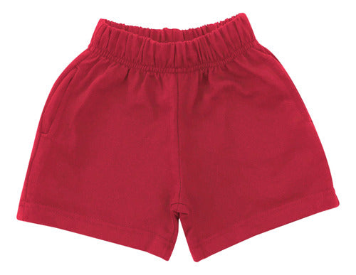 Rimbi® Short Deportivo Colegial Algodón Rústico Rojo - Talle 2 A 8 0