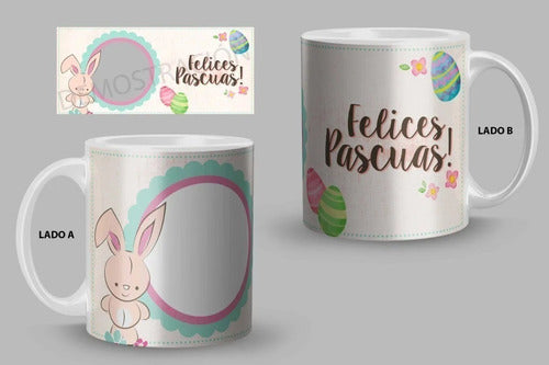 20 Plantillas Sublimacion Conejito De Pascua - Tazas 5