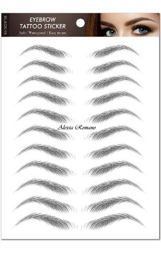 Alexia 5D Waterproof Tattoo Eyebrows - 9 Pairs in Black 1