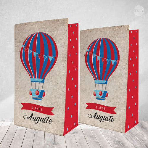 GANGAGRAM Printable Kit Hot Air Balloon Red Blue Candy Bar 7