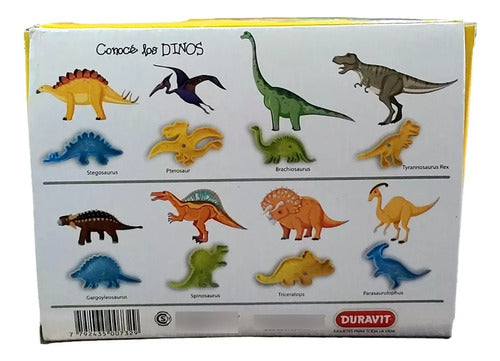 Set Massa Maza Dinosaurios 8 Moldes 4 Potes 1 Palo Amasar 0