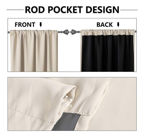 Wontex - Blackout Curtains with Rod Pocket for Living Room 1