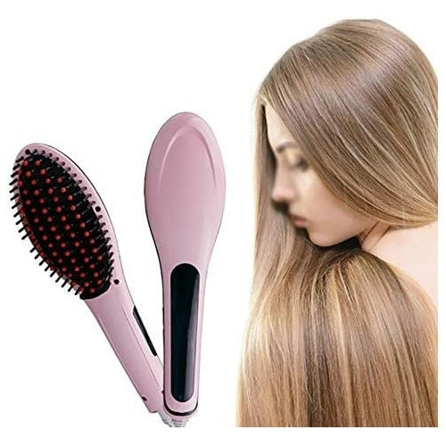 Macarons Electric Hair Dryer Straightening Brush LCD 0