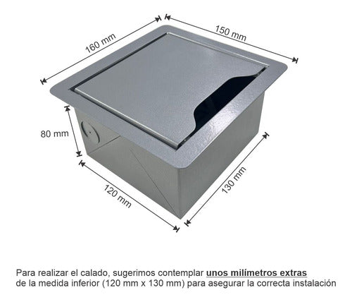 Wirenex Caja Conexión Box Metálico Escritorio Piso 1