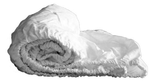 Elasticated Single Bed Base Cover 0.80x1.90 White Microfiber 1