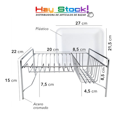 Luvamark Chrome Wire Dish Drainer for 9 Plates with Utensil Holder 1