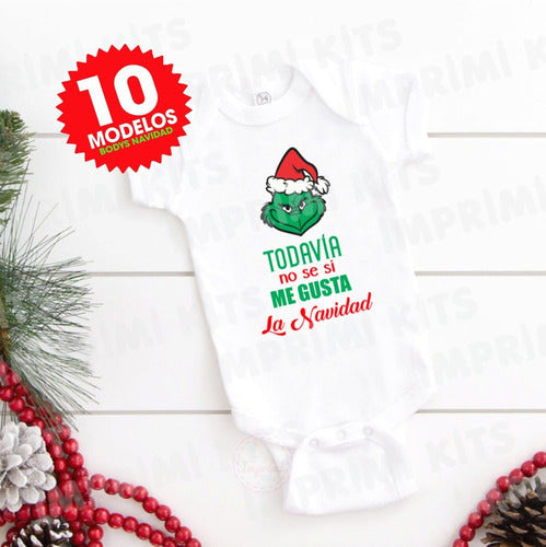 Imprimi Kits Plantillas Bodys Primer Navidad Bebés Remeras Diseños #1 1